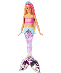 Barbie Dreamtopia Sirena rubia nada y brilla