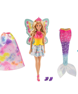Barbie Dreamtopia muñeca 3 en 1, princesa, hada y sirena