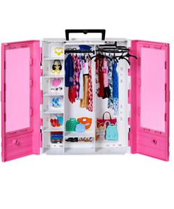 Barbie Fashionista Armario Portable para Ropa y Accesorios