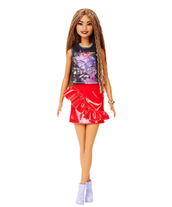 Barbie Fashionista morena con cabello trenzado