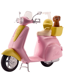 Barbie Moto Scooter rosa con perrito