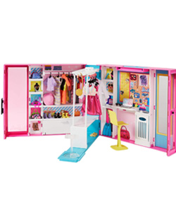 Barbie armario con espejo y 25 accesorios
