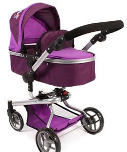 Carrito para muñecas Yolo chic morado 2 en 1