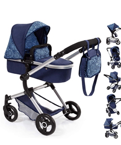 Cochecito de Muñecas Neo Vario azul con bolso y convertible