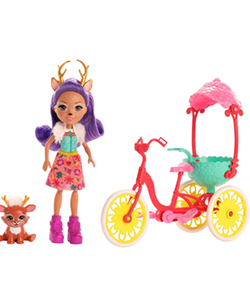 Enchantimals Danessa Deer y su mascota Sprint en Bicicleta
