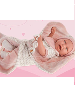 Muñeca Antonio Juan Recién nacida Carla saquito rayas