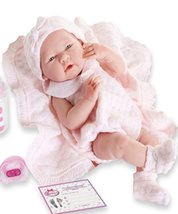 Muñeca JC Toys Bebé Reborn traje de punto rosa