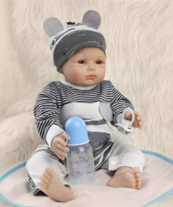 Muñeca Ziyiui Bebé Reborn a rayas