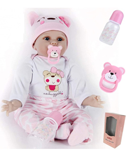 Muñeca Ziyiui Bebé Reborn con gorrito oso