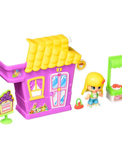 Pinypon Minicasita Violeta con Tienda de Cupcakes