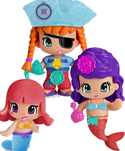 Pinypon Pack de 3 Figuras Pirata y Sirenitas