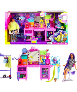 Comprar Barbie Extra Set de juego de moda con accesorios, muñeca y mascota barato