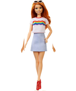 Comprar Barbie Fashionista Muñeca Pelirroja con Camiseta de Arcoiris barata