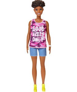 Comprar Barbie Fashionista Muñeca con pelo moreno rizado barata