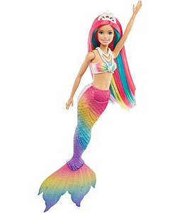 comprar Barbie Sirena Arcoíris Mágico cambia de color en el agua