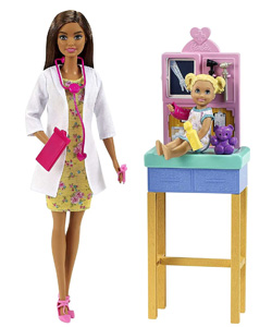 comprar Barbie Quiero Ser pediatra con bebé morena barata