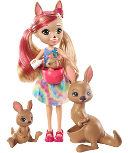 comprar Enchantimals Sunny Savanna Muñeca Kamilla Kangaroo con familia de canguros